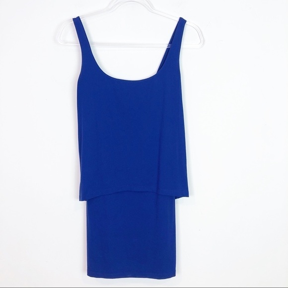 SUSANA MONACO BLUE SLEEVELESS MINI DRESS WOMENS SZ XS - Picture 1 of 3